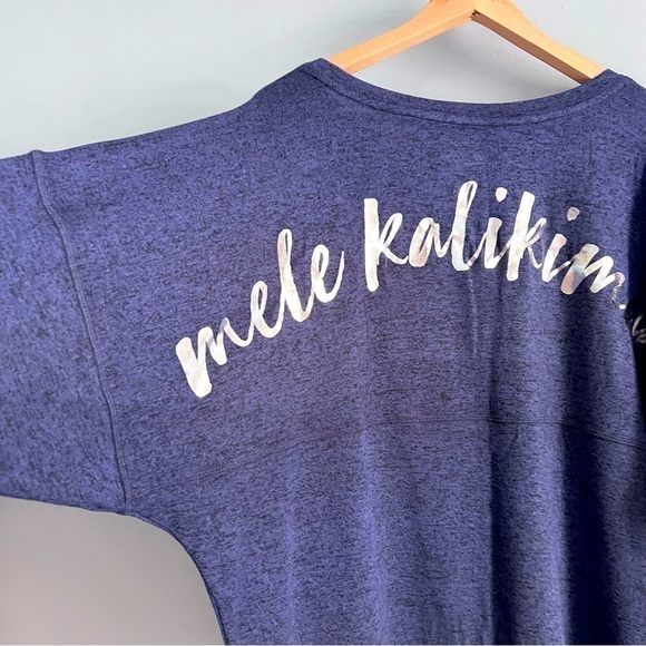 RaRE Spirit Jersey Hawaiian Mele Kalikimaka Spell Out Blue Brushed Jersey NEW - Picture 9 of 14